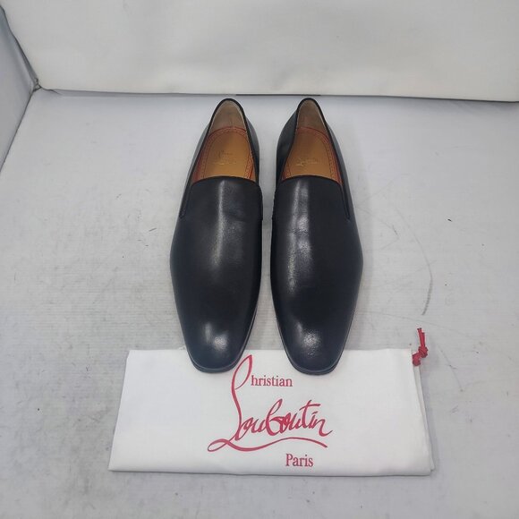 Christian Louboutin MENS Dandelion Black Smooth Leather Loafer Shoe main image 6